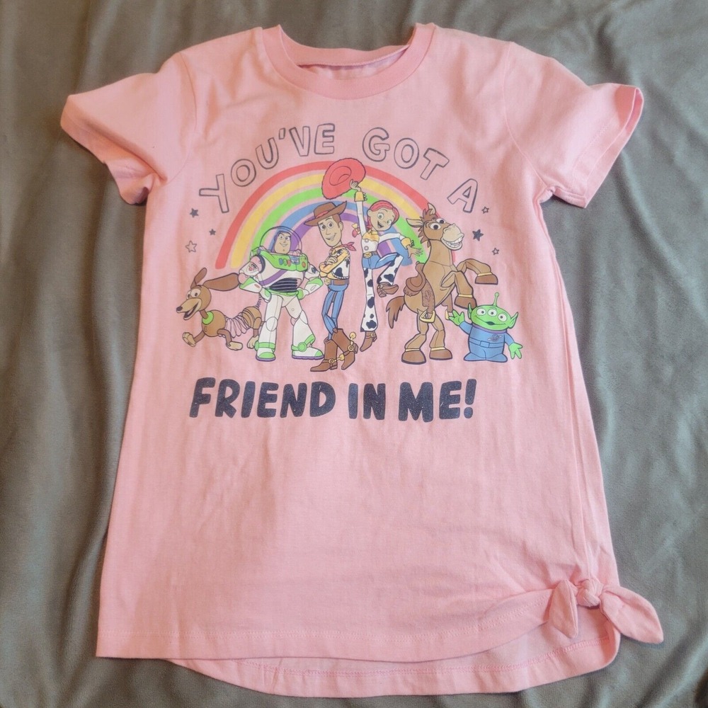 Disney Toy Story Shirt Girls 7/8 Pink You've Got A Friend In Me Top Woody Jesse